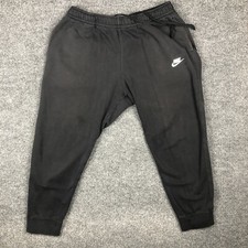 Nike Sweatpants Mens XL Black Drawstring 27" Inseam Flawed Logo Essential