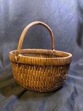 ANTIQUE CHINESE WOLVEN WILLOW BASKET 9&rdquo;