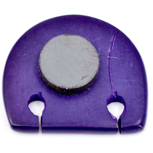 Hand Carved Soapstone Purple Simple Floral Elephant Fridge Magnet Made Kenya - Picture 2 of 2