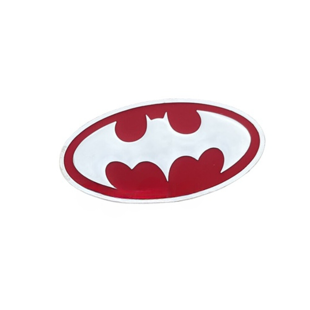 Metal Chrome Red Batman Emblem Car Dark Knight Bat Fender Body Side Door Badge