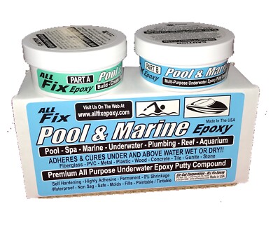 POOL MARINE SPA Epoxy Putty - REPAIR CRACKS LEAKS SPLITS -  H2O Made in USA