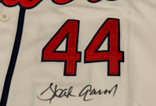 HANK AARON SIGNED MITCHELL & NESS 1964 THROWBACK JERSEY w/ COA GUARATEED GENUINE