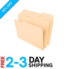 Letter Size Manila File Folders - 1/3-Cut Tab...