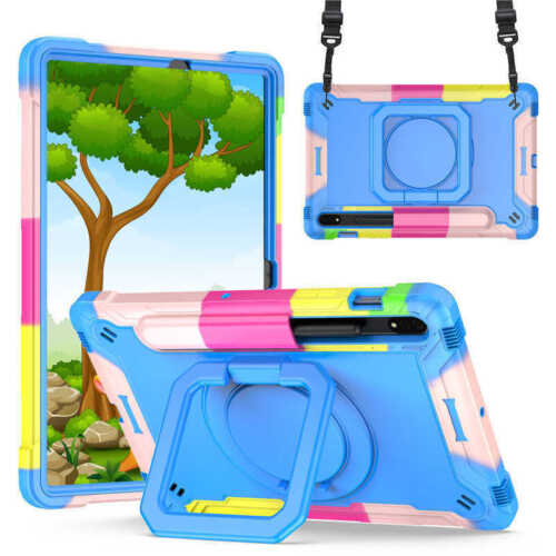 For Samsung Galaxy Tab S8 S9 S10+ Tablet Case Kids Shockproof Rotate Stand Cover - Picture 4 of 93