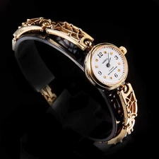 Vintage small cocktail gold-plated women's mechanical wristwatch. Chaika watch