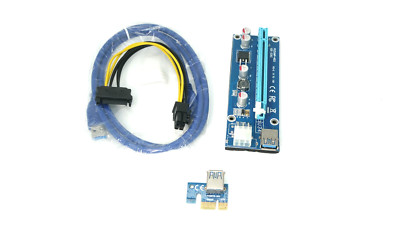 PCIe 1x to 16x Riser Card, GPU Riser Card with SATA Power Cable + USB 3.0 Cable