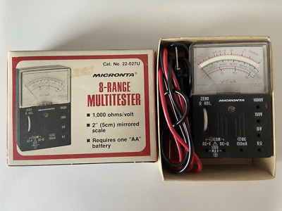 Vintage Micronta 8-Range Multitester 22-027U (1000 OHMS/VOLT) used in box