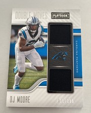 2021 PANINI PLAYBOOK DJ MOORE DOUBLE MOVES JERSEY #DM-DMO PANTHERS