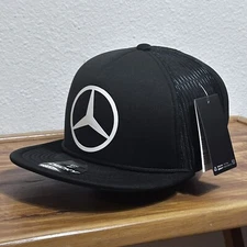 Mercedes Benz Benz  Decky Foam Trucker Hat Flat Brim Black SnapBack Men’s Custom