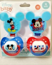 4 PACK DISNEY BABY MICKEY MOUSE ORTHODONTIC PACIFIER  HOLDER SET. BPA-FREE 0M 