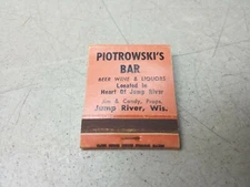 Piotrowskis Bar Jim And Candy Jump River Wisconsin Vintage Advertising Matchbook