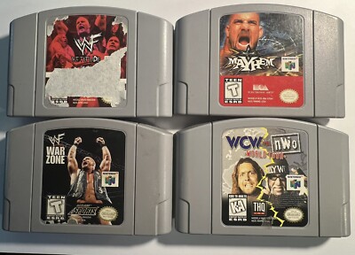 WRESTLING GAME BUNDLE (Nintendo 64 N64) 100% Authentic US VERSION (4 GAMES)