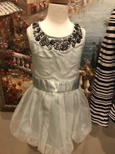 Little Girls Tulle Dress Jewels Light Blue Size 8 Beautiful