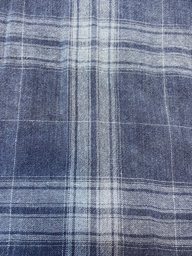 32 Bar Blues Hemd Herren XL Blau Denim Langarm Freizeit Fensterscheibe Karo Knopf - Bild 6 von 14