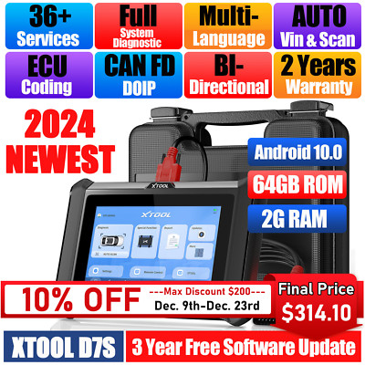 2024 XTOOL D7S Full System Diagnostic Scanner Scan Tool E.CU Coding CAN FD &DOIP