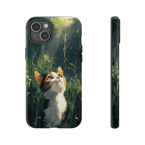Calico Kitty Cat Grass Field - Phone Ink Cover Case for iPhone, Galaxy, Pixel - 第 49/281 張圖片