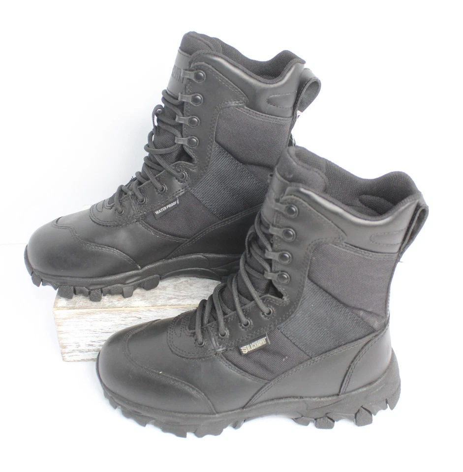 BLACKHAWK! Combat Boots Men's Size 5 Black Ops Leather Waterproof Cushioned - Image 2 of 4