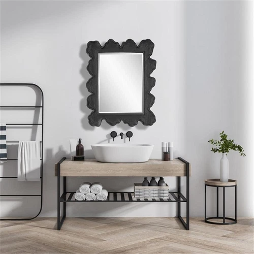 Uttermost Sea Coral Coastal Resin Glass and MDF Mirror in Black - Picture 8 of 10