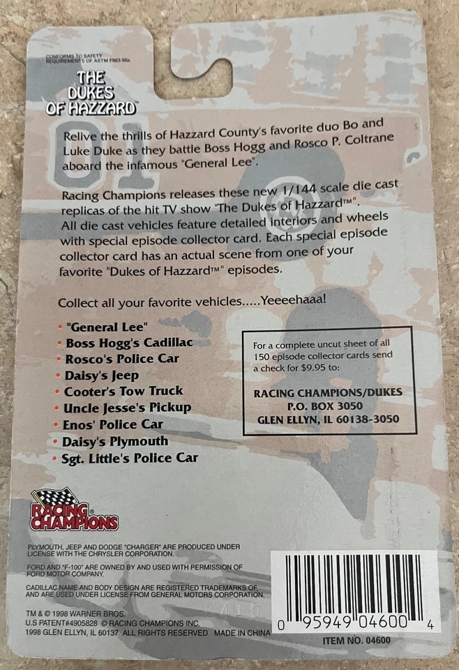 Racing Champions The Dukes of Hazzard Uncle Jesse's Pickup 1:144 Scale Die-Cast - Image 4 of 4