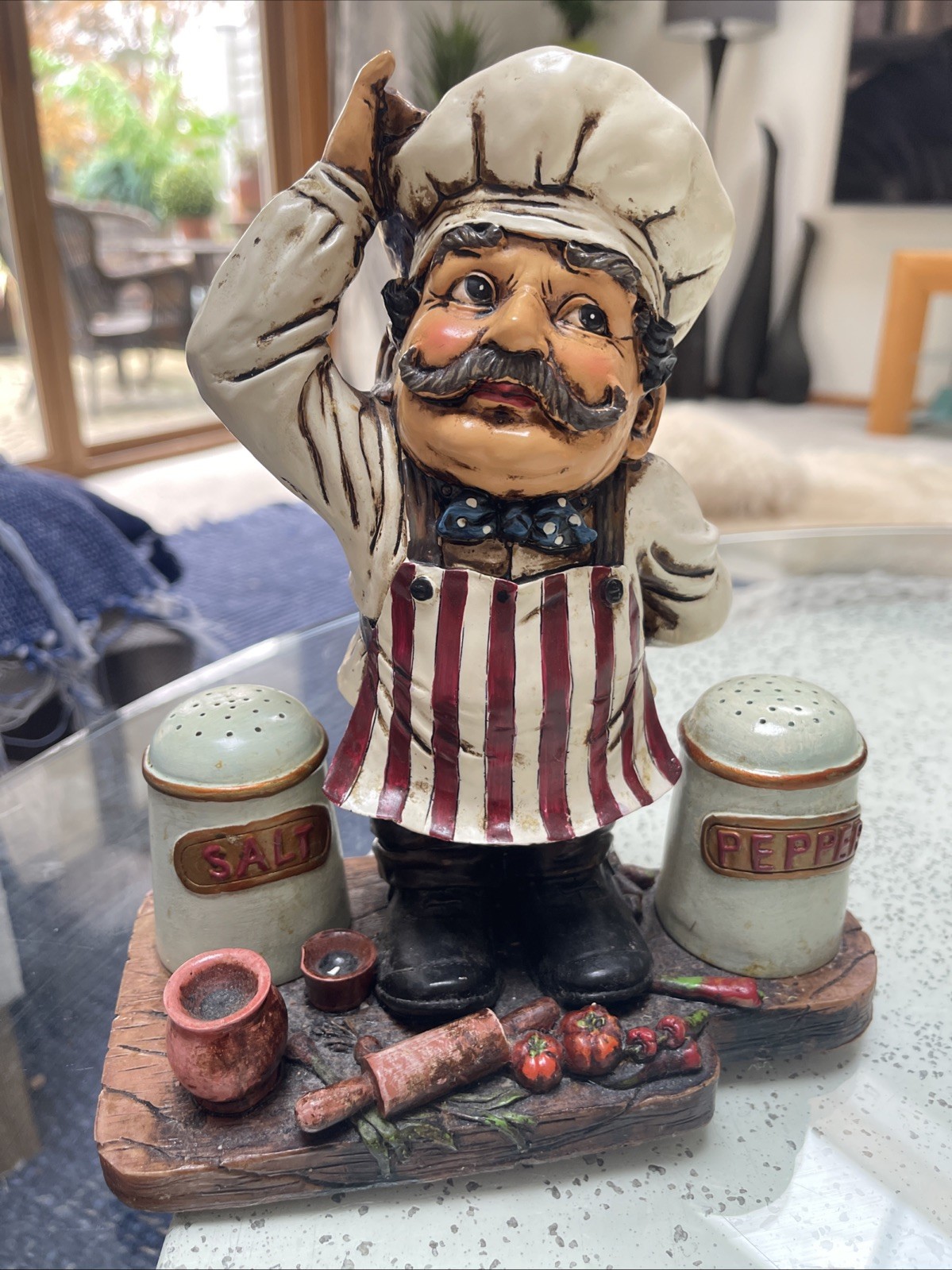 De Colección Decoración de Cocina Chef Cuenta con Saleros y Pimenteros Rodillo Prendedor Gran Diseño