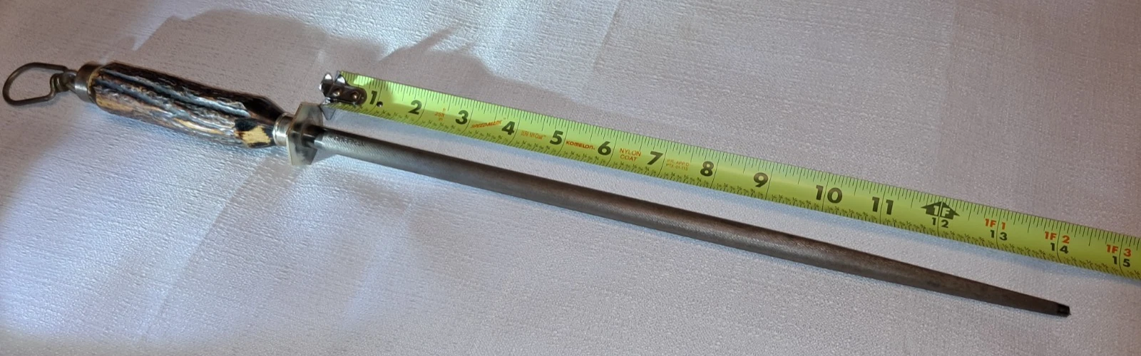 Vintage Hoffman Stag Horn Handle Knife Sharpening Steel Honing Rod
Opens in a new window or tab