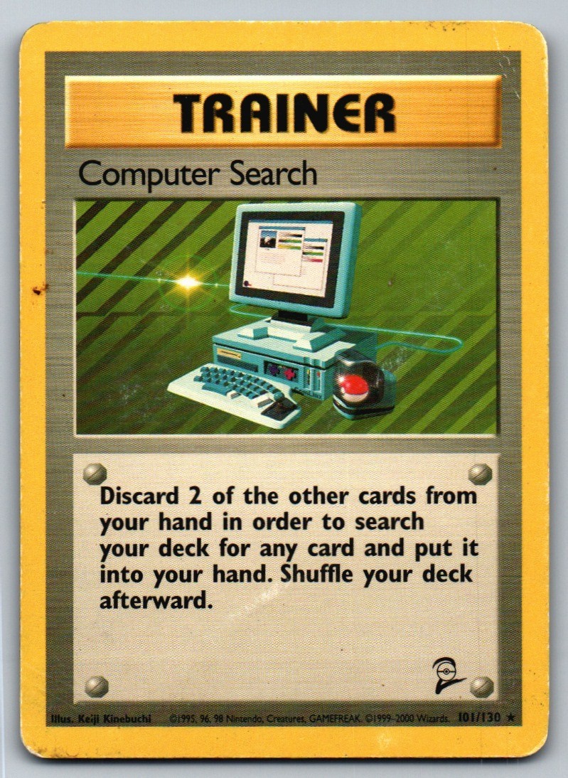 Computer Search 71/102 Rare Base Set Unlimited Pokemon Moderately Played