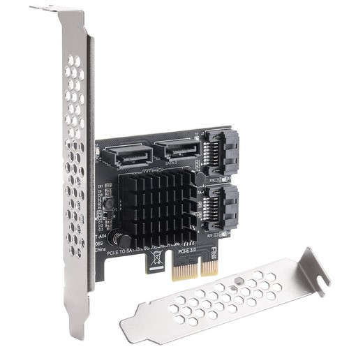 PCIe SATA Karte 4 Port Erweiterungskarte - 1x Seriell - Adapter Konverterkarte Comp...