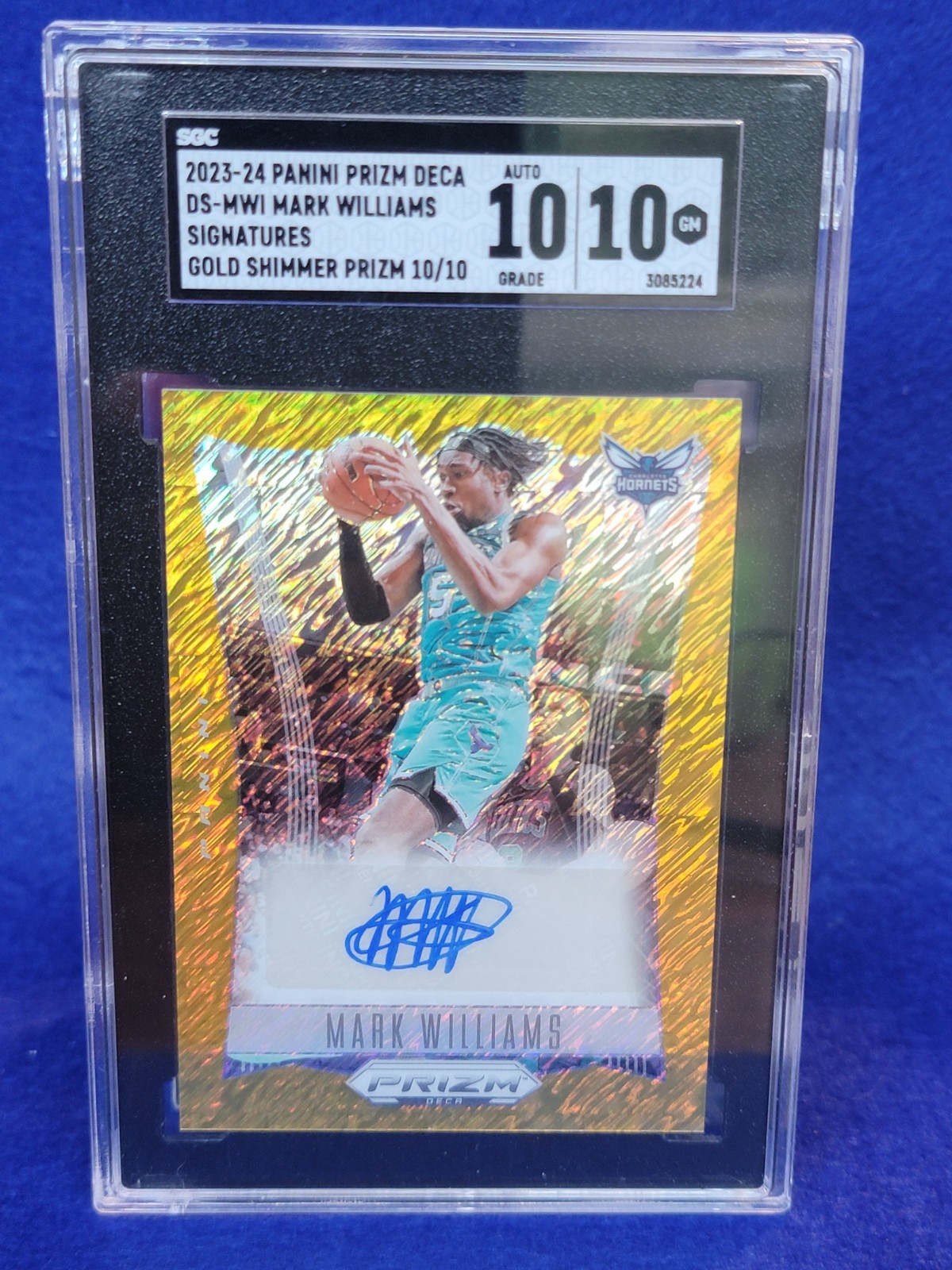 2023-24 Prizm Deca Mark Williams Gold Shimmer Prizm Signature DS-MWI 10/10