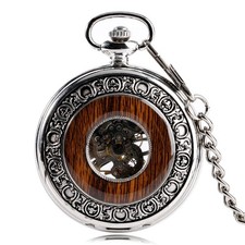 Antique Pocket Watch Hand-winding Mechanical Movement Timepiece Pendant Chain