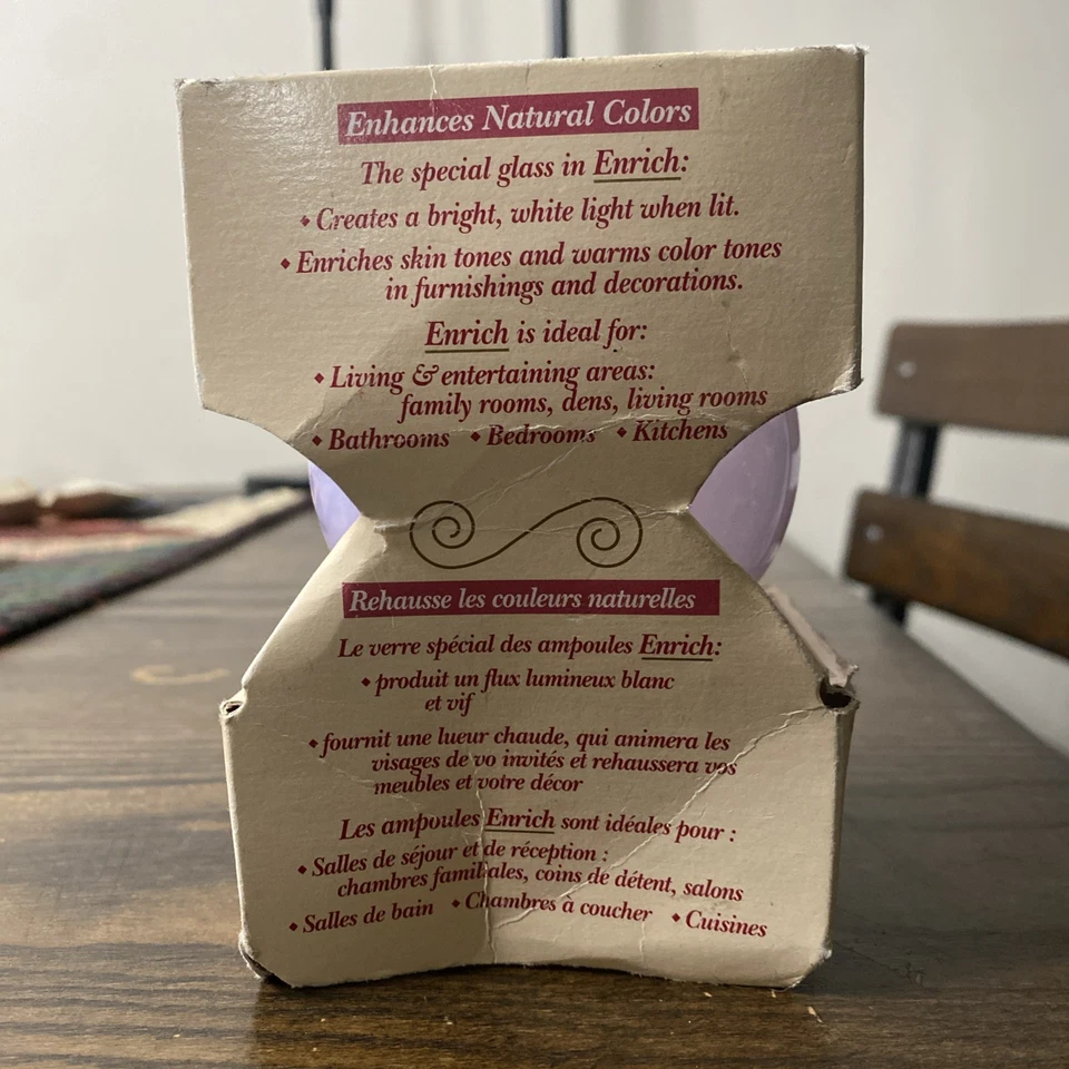 Vintage 90s GE Enrich Medium Base Globe Bulb 40 Watts G25 Rich White Light NOS - Image 3 of 3