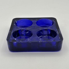 Collectible Cobalt Blue Tea Light Holder 4.25" Square, Holds 4 Candles