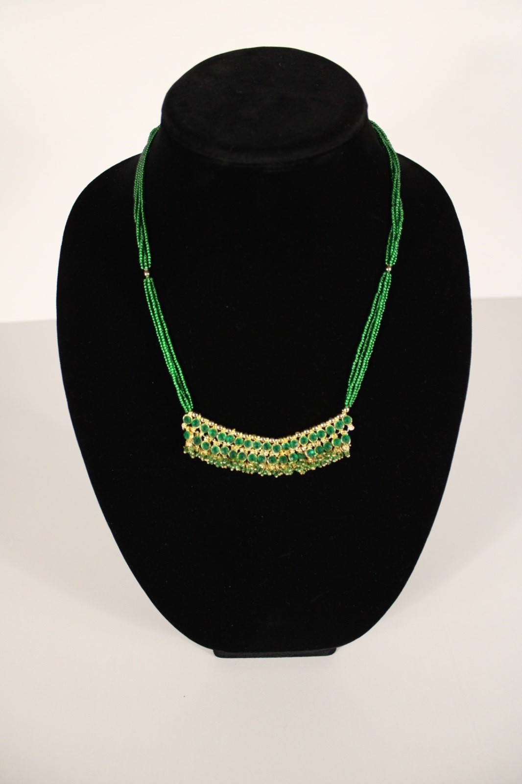 Beaded Necklace Emerald Green 20