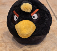 Angry Birds Plush Stuffed BOMB Black Bird 2010 4.5" mini