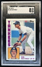 1984 Topps Don Mattingly Rookie RC #8 Yankees SGC 8