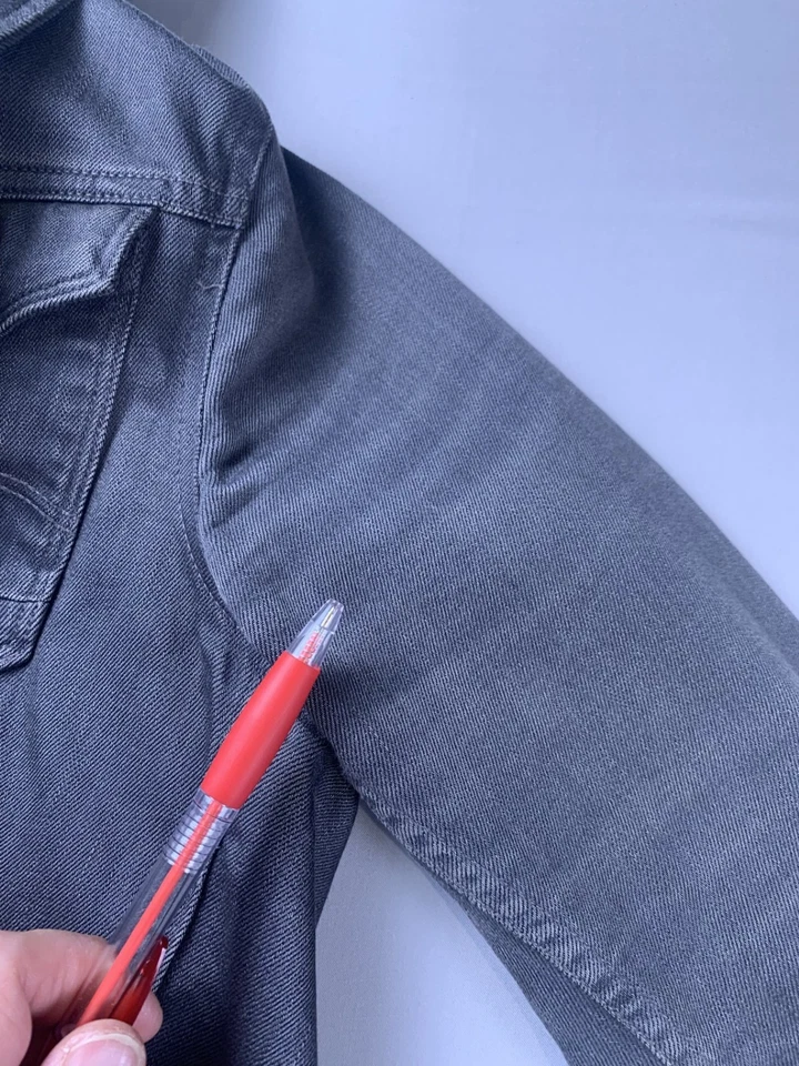 GSTAR Outdoor Jacket Mens Denim Military Style Cotton Blend Gray Medium Slim Fit - Image 4 of 4