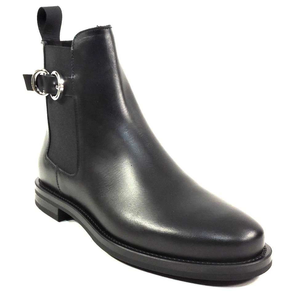 MUJER 🇮🇹 BOTINES DE MUJER NEGROS CUERO SUAVE CONFORT INVIERNO MODA CHELSEA Foto 3 de 4