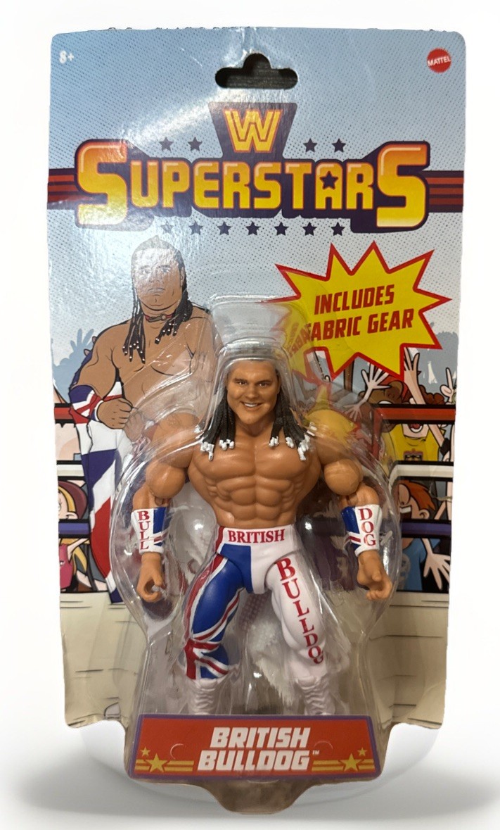 WWE Superstars Series 9 British Bulldog Davey Boy Smith Action Figure with Box Damage