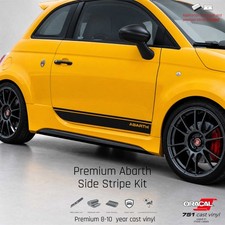 Abarth 500 Lower Side Stripes Decal Kit 595 695 Premium Cast Vinyl Graphics 2