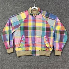 Polo by Ralph Lauren Jacket Mens XL Multicolor Plaid Cotton Bomber Harrington