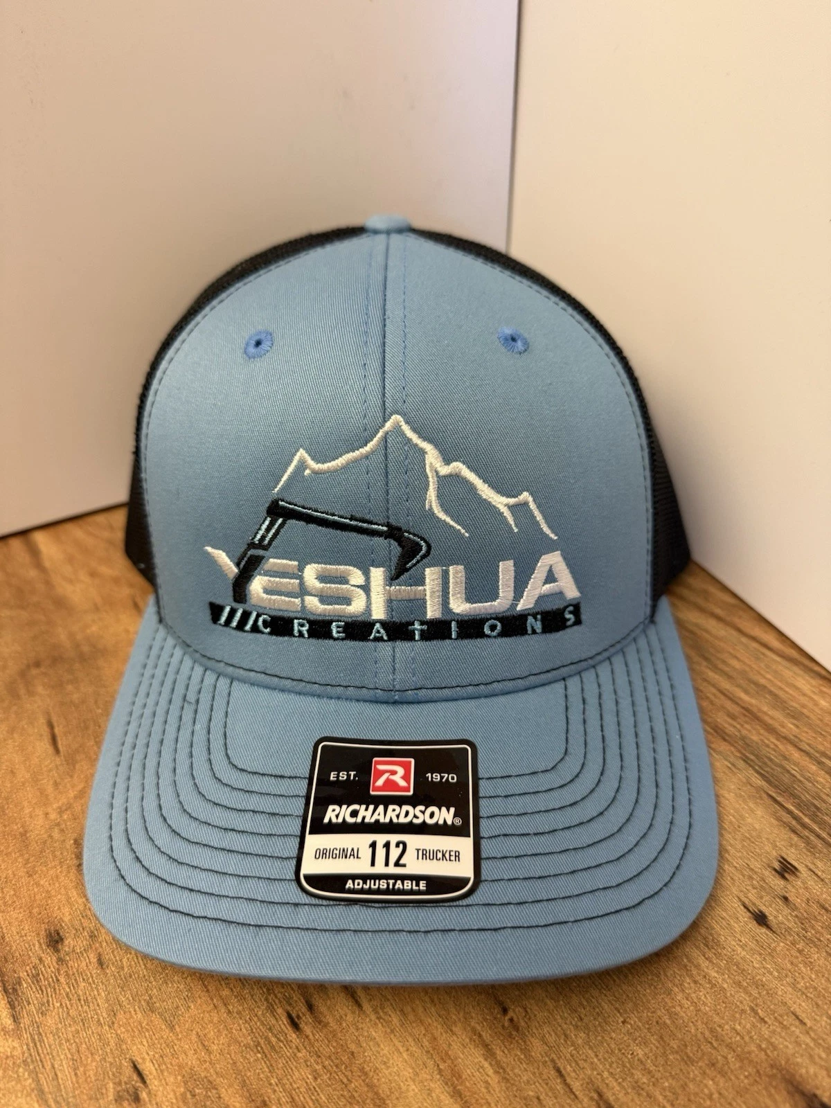 Richardson Men Trucker Hat Blue Black Adjustable Mesh Back One Size