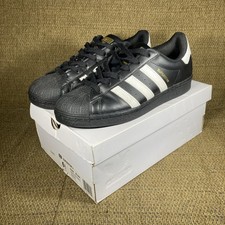 Adidas Black/White Classic Superstar J Sneakers Unisex Big Kids Size US 6.5