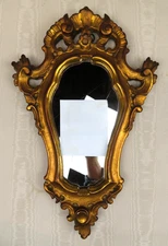 Borghese Vintage Gold Gilt Ornate Mirror Baroque Revival Rococo Wall Victorian