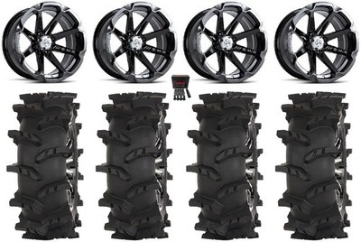 MSA Diesel 14'' Wheels Black 30'' Outlaw Max Tires Honda Foreman Rancher SRA