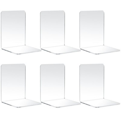 6 Stück Acryl Buchstützen - klar rutschfest strapazierfähig Routine, weiß 