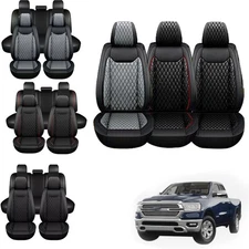 For Dodge Ram 1500 2500 3500 2009-2025 Pickup Trucks Car 5 Seat Cover PU Leather