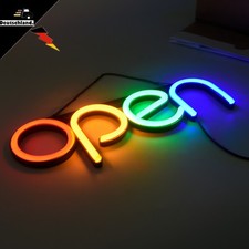 LED Leuchtschild OPEN geöffnet Reklame Leuchtschild Werbung Schild Display Deko