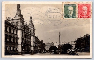 Antique Czechoslovakian Postcard PARDUBICE Bile nam c4m c4n c4st c4