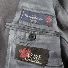 Ermenegildo Zegna Men's 44R Wool Silk Blue Plaid Blazer Sport Coat Dual Vent