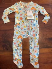 Posh Peanut Hello Kitty Summer Ruffle Footie bamboo Size 6-9 Months NWT