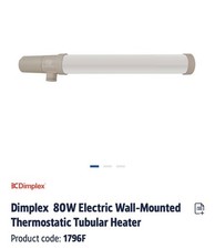 DIMPLEX 80W ELECTRIC WALL-MOUNTED THERMOSTATIC TUBULAR HEATER - Brand New Boxed
